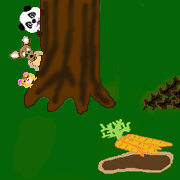 Ping Pong, Nuber, and Sock Hopper notice the carrots moving