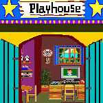 The Playhouse friends enter the playhouse.